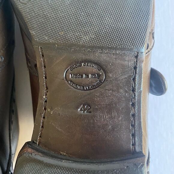 CERTO Men’s Single Monk Strap Wing Tip Leather Shoes Size 42 / 9.5 US - Picture 11 of 15